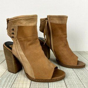 Dolce Vita Brown Peep Toe Booties Swing Booties